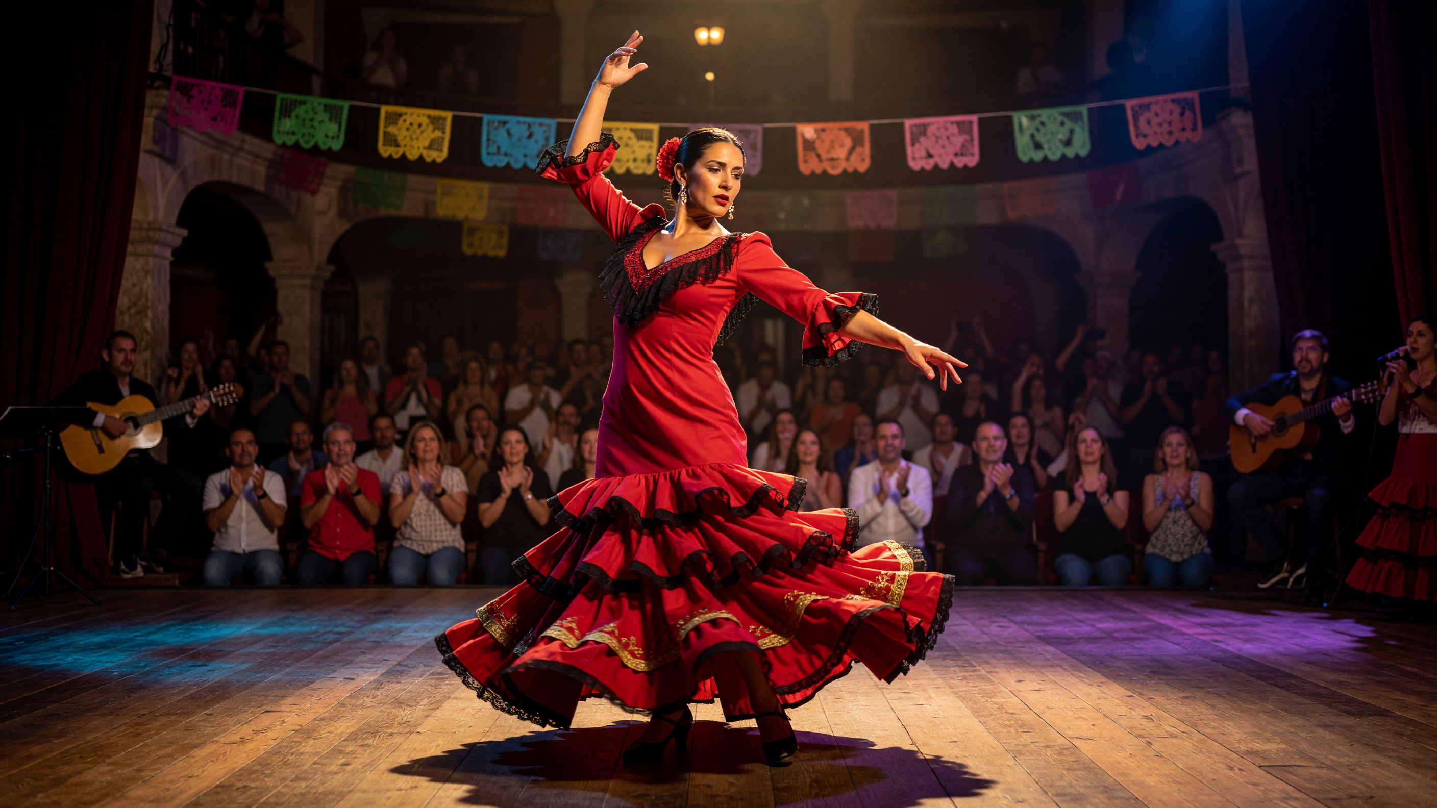 Bailaora en escenario íntimo del Palau de la Música